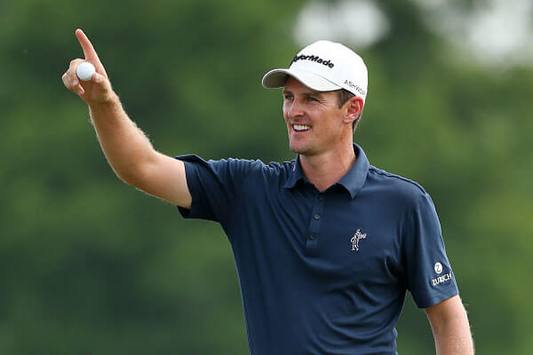justin rose of england reacts after winning the zuric classic