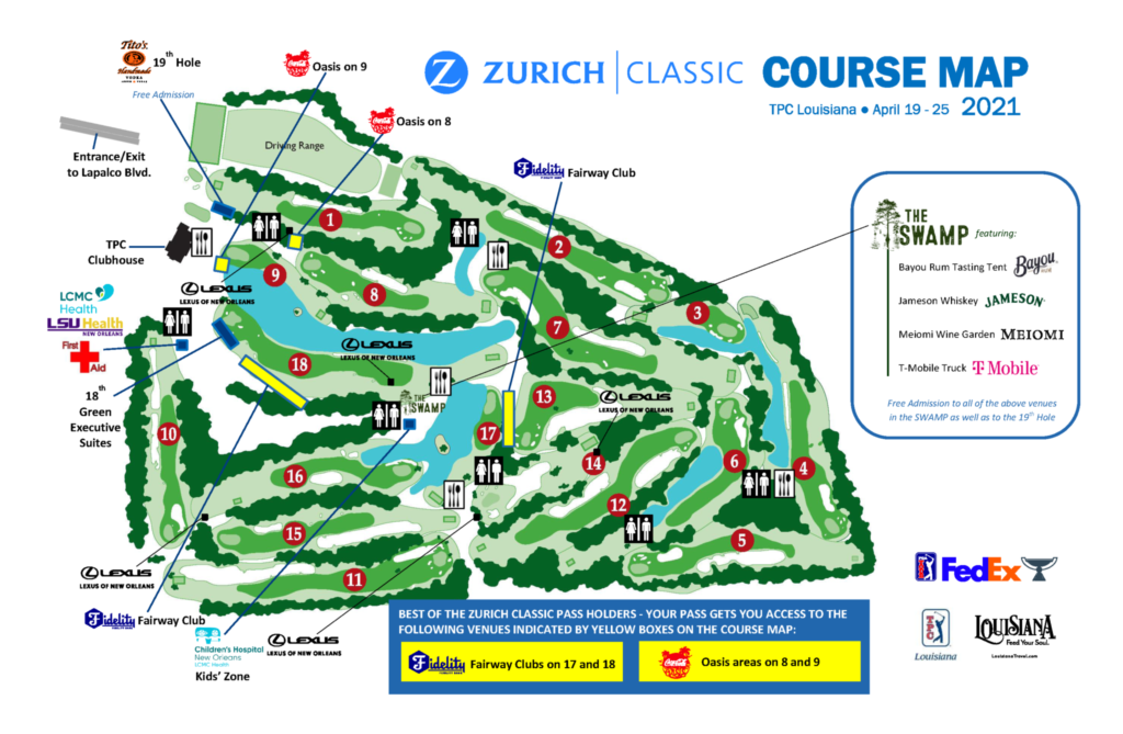 Course Map Zurich Classic of New Orleans